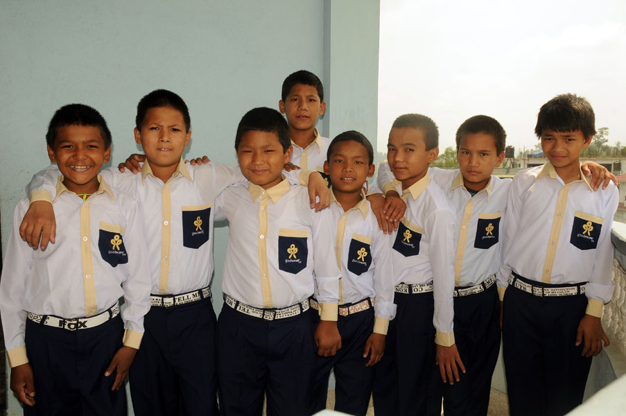 Children at Hamro Ghar are happy to get New Uniform (Year 2013)