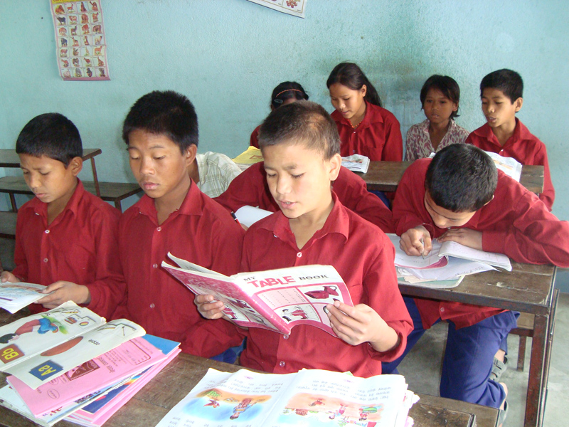 Children studying at GW rehab centre